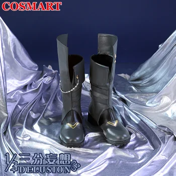 COSMART Шапка Играта Genshin Impact Tartaglia Обувки За Cosplay Кожени Обувки Универсални Бойни Ролеви Игри Употребявани Аксесоари Унисекс