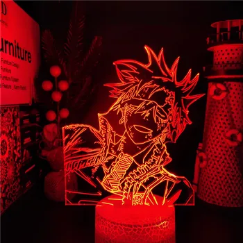 D Сив Човек Lovey 3D Илюзия Лампа Аниме Led нощна светлина гама цветове RGB Лампара Украса за Стаите в Манга Коледен Подарък За Рожден Ден