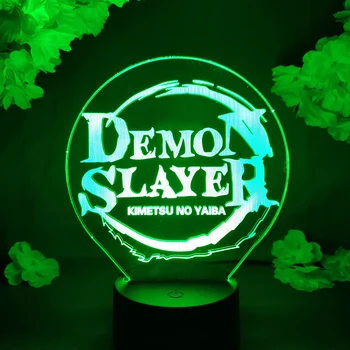 Demon Slayer Led Аниме Лампа Фенове на Манга Епизод Знак за Постигане Подарък Арт Деко 3D Холограма Лампа Kimetsu no Yaiba Коллекционный