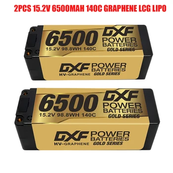 DXF 1 / 2 ЕЛЕМЕНТА Твърд Калъф 4S Lipo Батерия 15,2 В 140C Графенът LCG 6500 mah Златна Версия на XT60 ЕС5 TRX XT90 за 1/8 Бъги Офроуд Камион