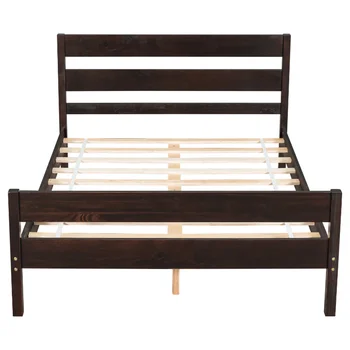 [Flash Deal]Пълноценен легло с таблата и изножьем Вместительное съхранение на Гарантирана сигурност и качество, Лесен монтаж[В наличност в САЩ]