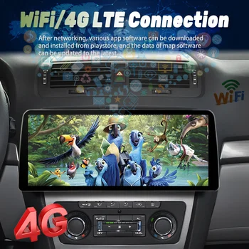 GPS Мултимедия Carplay Главното устройство 12,3-инчов Екран Автомобилен Плейър 2Din Стерео Радио За SKODA Octavia A5 2008-2013 Android 12