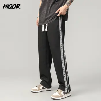 HIQOR Пролет Лято Y2K Панталони, Мъжки Панталони Модни Универсални Корейската Версия Удобни Дишащи Директни Ежедневни Свободни Драповые