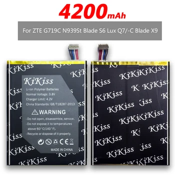 KiKiss 4200 mah Батерия за ZTE Li3830T43P6h856337 Батерия За ZTE Blade X9 A711 Blade S6 Lux Q7/-C G719C N939St N939SD N939SC