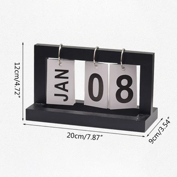 L43D Флип-Чарт Вечен Календар Wooden за Творчески Луксозен Календар Office Home Deco