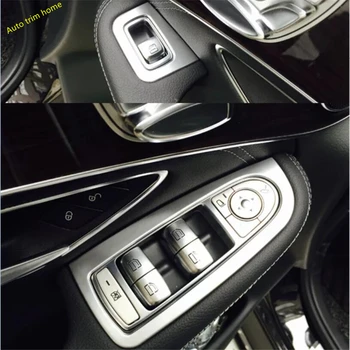 Lapetus Вратата Подлакътник Бутон за Вдигане на Прозорец на Кутията Покритие, Подходящи За Mercedes Benz GLC X253-2021 Матиран/, изработени От въглеродни влакна ABS