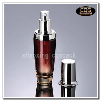 LGX40-бутилка от червено стъкло с обем 100 мл онлайн, празни бутилки, за лосион от червено стъкло с обем 100 мл сребро помпа, стъклени бутилки с обем 100 мл