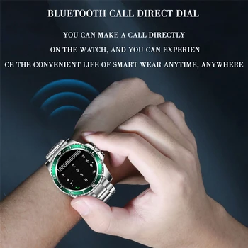 LIGE Часовници за мъже Умни Часовници За Мъже Пълен Сензорен Екран, Bluetooth повикване музикален плейър За IOS И Android Водоустойчив Фитнес SmartWatch