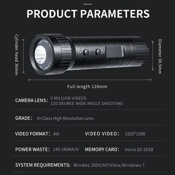 MC51 Мини Отблясъците на Фенерчето Камера 1MP 1080 P Открит Езда Водоустойчив Видеорекордер Екшън-Камера За Велосипед, Мотоциклет