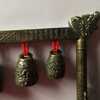 MOEHOMES безплатна доставка Гонг за Медитация с 5 Богато Украсени Звънци с Дизайн на Дракон Китайски Музикален Инструмент 465131 метално занаят