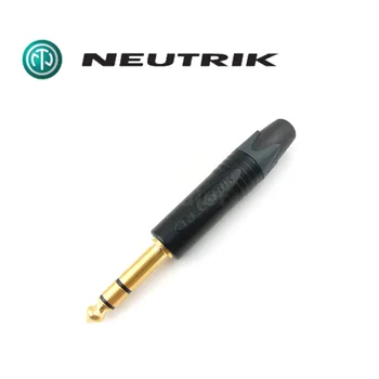 NP3X-B Neutrik трехжильный прав щекер 6,5 мм стерео TRS баланс мъжки позлатен черен