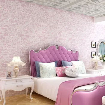 Papel de parede 3d стекающиеся розови дебели тухлени тапети в ролка за хола фон каменни 3D тапети декор 6 цвята