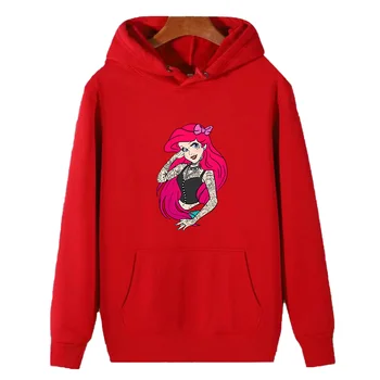 Pretty Punk Princess Ariel Swag графични блузи с качулка зимата дебел пуловер hoody с качулка памучен руното hoody Мъжки спортни дрехи
