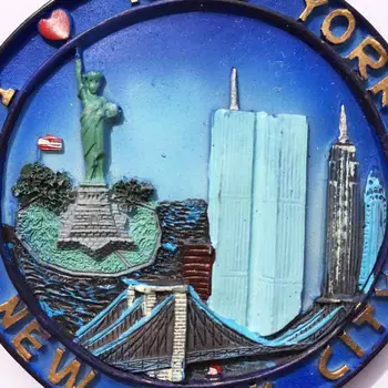 QIQIPP Американски туризъм незабравим магнит стикер за хладилник Ню Йорк Статуята на свободата Световния търговски център, туризъм