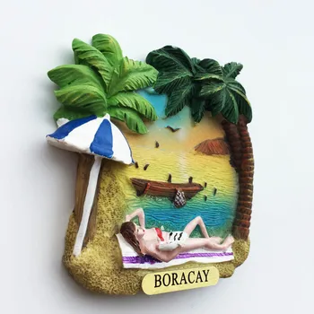 QIQIPP Творчески магнитни стикери за хладилник Boracay туризъм незабравим триизмерен океана