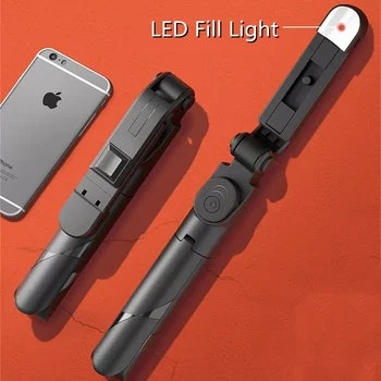 Roreta Нова Безжична Bluetooth селфи нож Сгъваем Мини Триножник С дистанционно Управление Затвор Заполняющий светлина За iPhone 13 12