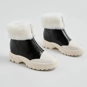 Salu/Зимни Обувки От естествена Кожа, Зимни Обувки, дамски Зимни Топлото Дамски Обувки, Размер диапазон 34-40