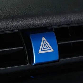 SBTMY Декоративна нашивка от неръждаема стомана бутон за аварийно осветление на автомобил Toyota Camry XV70 2018-2020 Аксесоари за стайлинг на автомобили