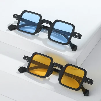 SO & EI Ретро Малки Квадратни Дамски Слънчеви Очила Модерен Прозрачни Океански Лещи Нюанси UV400 Мъжки Тенденция Градиентные Слънчеви Очила