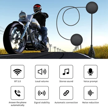 T6 2.4 Ghz Безжична Мотоциклет Мотоциклет Каска За Езда Домофонна система, Bluetooth 5,0 Хендсфри Слушалки MP3 Високоговорител