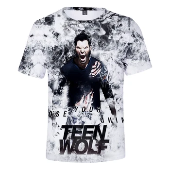 Teen Wolf 3D Тениска За Мъже И Жени, Лидер на Продажбите, Модерен Принт, Популярна Дишаща Тениска на Teen Wolf, с Кръгло деколте и Къс Ръкав, потници