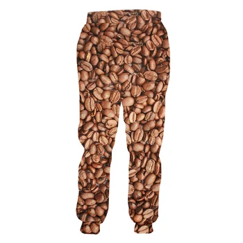 UJWI Мъжки Любимите си Спортни Панталони с кафе на зърна, 3D Творчески Хранителни Панталони, са Най-Продаваните Ежедневни Панталони С Принтом на Едро