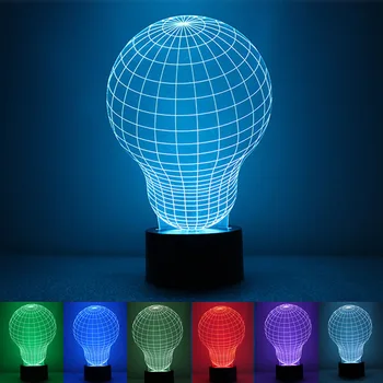 USB Powered 3D Night Light Светодиодна Настолна Лампа Touch Key Енергоспестяващи Декоративни осветителни Тела За Дома, Хотела, Парти, Празник