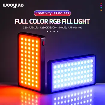Viltrox Weeylite RB9 RGB led лампа за камерата 12 W, Преносим Пълноцветен лампа за видеопанели със стойка с регулируема яркост, в два цвята 2500 К-8500K