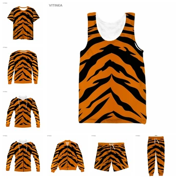 Vitinea/Нова тениска с 3D принтом тигър/Hoody/Блузи с цип/Тънка яке/Панталон Four Seasons Ежедневни W20