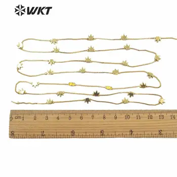 WT-BC134 Мода 18 k злато покритие не избледнява бижута, верижки и колиета решения сам месинг верига с корона чар на веригата