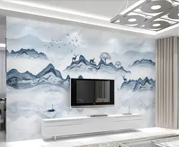 XUE СУ стенно покритие потребителски тапети стенопис нов китайски стил абстрактен златен пейзаж мрамор лосове ТЕЛЕВИЗИЯ фон на стената