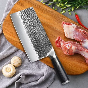 YAMY & CK Кухненски ножове ръчно коване, остър нож за нарязване на месо, нож за рязане на месо висока твърдост, специални ножове на главния готвач, Острие Тан