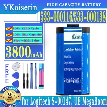 YKaiserin 3800 mah Батерия 533-000116, 533-000138 за Logitech S-00147, UE MegaBoom BATTERIJ + Песен НЯМА