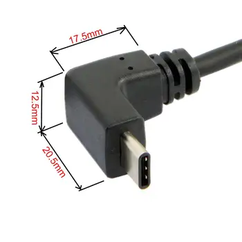 Zihan USB 3.1 USB-C Нагоре и Надолу под ъгъл до 90 градуса Надолу под ъгъл Мъжки Кабел за предаване на данни за лаптоп, Таблет и Телефон