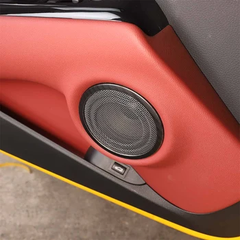 Авто Врата Клаксон, Декоративно Пръстен За Toyota GR Supra A90 2019-22 Неръждаема Стомана, карбон Червен Оформление на Интериора Авто Аксесоари