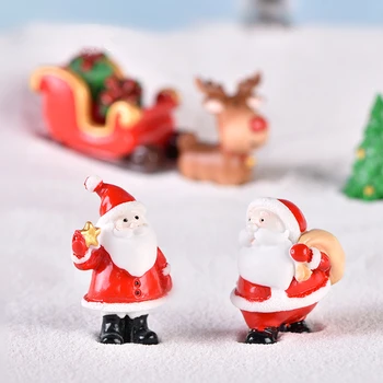 Аквариум От Смола Коледа Дядо Коледа Украсата на Дървото Снежен човек на Шейна Сладка Кукла Микро Пейзаж САМ Градина Декорация За Дома, Детски Подарък