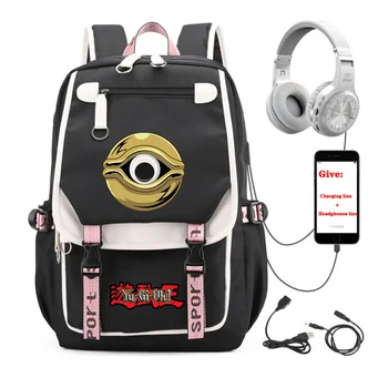 аниме Yu-Gi-О! раница Унисекс Пътен Раница студентски Училищна чанта за книги USB Зареждане Раница За Лаптоп за тийнейджъри