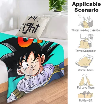 Аниме Фланелевое Одеяло son Goku ОК Емотикони Високо Качество на Разтегателен диван Подплата Одеяло