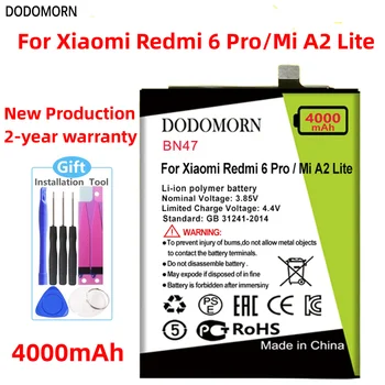 Батерия DODOMORN BN47 За смартфон Xiaomi Redmi 6 Pro/Mi A2 Lite/Смарт мобилен телефон в присъствието на Високо Качество + номер за проследяване