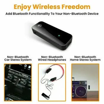 Безжична Bluetooth, 3.5 мм Телефон За Кола Стерео Музикален Приемника AUX Адаптер с Микрофон