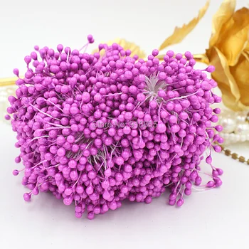 Безплатна доставка 1800 бр./лот 3 мм цвят лилав Двойна Корона перлена топчета цвете тичинки за цветя тичинки украса на тортата занаят САМ