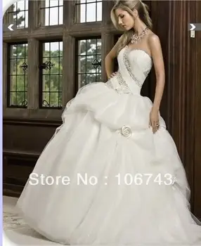 безплатна доставка 2016 нов стил гореща разпродажба Секси булка с добро качество сладка принцеса Индивидуален размер на ръчно изработени цветя във вашата сватбена рокля