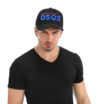 Бейзболни Шапки DSQ С Букви, Брандираната Висококачествена Шапка от памук, За Мъже и Жени, Дизайнерски Регулируема Шапка dsq2, черна бейзболна шапка