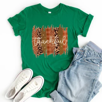 Благодарните Графични Тениски Есента Дизайн На Дамски Дрехи Леопардовая Кавайная Облекло Благодарните Блузи За Момичета Реколта Дрехи За Деня На Благодарността