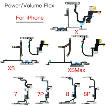 Бутони за Регулиране на силата на Звука на Захранването и Изключване на Звука Гъвкав Кабел За iPhone 7 7P 8 Plus X XR XS Max Изграждане Ремонт Подмяна
