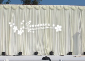 Бяла сватбена завеса с най-висок рейтинг, сватбена украса, сватбена етап на завесата на 3 метра (В) на 6 метра (Ш)
