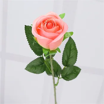 В момента на Докосване на Рози от Изкуствени Цветя от Коприна За сватба Дизайн на Дома Букет Украса на Стоки Доставка на Украса на Дома за Сватба
