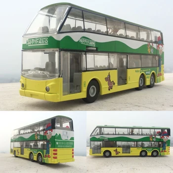 Висока имитация на туристическите автобуси, мащаба сплав 1:50, флип-надолу Двойна гума, метални играчки за пишещи машини, безплатна доставка