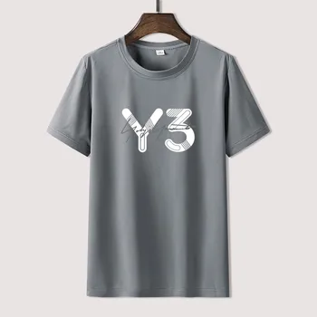 Година 3 Yohji Yamamotos Класическа Тениска С Имуществена Принтом За Мъже, Ограничен Издание, Брандираната Тениска Унисекс, Памучни Удивителни Блузи С Къс Ръкав