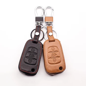 Гореща разпродажба, калъф за ключове от естествена кожа за Ria K2 Sportage Sorento SOUL Pro Ceride, калъфи за ключове с 3 бутона, автомобилен стайлинг